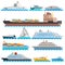 Water Transport Flat Decorative Icons Set
