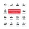 Water transport - flat design style icons set