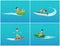 Water Transport and Fun for Teenagers Set Vector