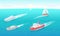 Water Transport Sailing Boat and Ship Set Vector