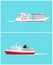 Water Transport Traveling Vehicles Means Vector