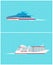 Water Transport Yacht and Cruise Liner Vector