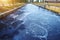 Water treatment tank in modern wastewater factory, cleaning and filtration before draining to river