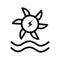 Water turbine icons in flat and silhouette style