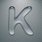 Water typeface with transparent pattern letter K