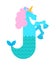 Water unicorn Hippocampus Mythical animal. Heraldic beast isolated. Sea horse with fishtail