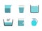 Water vessel icon set, flat style