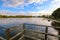 Water view from swimming platform on Wallis Lake at Forster NSW Australia