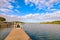Water view from swimming platform on Wallis Lake at Forster NSW Australia