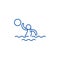 Water volleyball line icon concept. Water volleyball flat  vector symbol, sign, outline illustration.