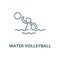 Water volleyball vector line icon, linear concept, outline sign, symbol