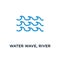 water wave, river water icon. nature element, ocean or sea conce