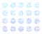 Water wave simple color line icons vector set