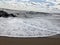 Water waves rushing in sand off the New Jersey Shore