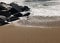 Water waves rushing in sand off the New Jersey Shore