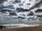 Water waves rushing in sand off the New Jersey Shore