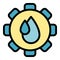 Water wheel energy icon color outline vector