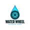water wheel and oil, water drop logo Ideas. Inspiration logo design. Template Vector Illustration. Isolated On White Background