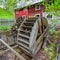 Water wheel with wooden gears