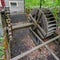 Water wheel with wooden gears