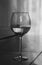 Water, wine glass, floor, black and white