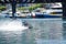 WaterBike ride by Robbie Maddison Australian stunt rider, the image shows how to ride his dirt bike on water in action.