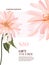 Waterclor realistic tender rose pink  dahlia flower poster in vector. Tender garden blooming plant advertising. Fabulous spring