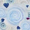 Watercolor abstract background with blue spiral swirls