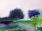 Watercolor abstract background landscape hill trees decoration hand beautiful wallpaper