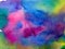 Watercolor abstract bright colorful textural background handmade . Painting of sky and clouds during sunset . Cosmic pattern .