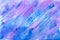 Watercolor abstract dynamic texture. Blue and purple watercolor brush strokes merge and spread into grids.