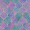 Watercolor abstract geometric seamless pattern. Arab tiles. Kaleidoscope effect. Watercolour vintage mosaic texture