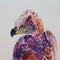 Watercolor of African crowned eagle on white