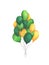 Watercolor air balloons. Hand drawn pack of party green and yellow balloons.