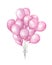 Watercolor air balloons. Hand drawn pack of party pink balloons isolated on white background. Greeting object art