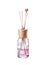 Watercolor Air refresher bottle and wooden sticks. Pink liquid with fragrance. Spa and cosmetic products isolated on