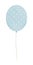 Watercolor air rubber blue balloon with white pattern on rope