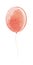 Watercolor air rubber red balloon on rope