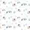 Watercolor airplane kid seamless pattern. Watercolor toy background baby cartoon cute pilot hippopotamus, zebra with hippo, lion