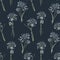 Watercolor allium floral seamless pattern