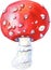 Watercolor Amanita muscaria fly agaric .Bright red mushroom with dots on the hat.