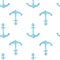 Watercolor anchor seamless pattern, painted by hand, vector image.