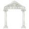 Watercolor antique arch with column ionic order, Ancient Classic Greek pillar frame, Roman Columns, Architecture facade