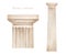 Watercolor antique doric column, Ancient Classic Greek Doric order, Roman Columns Clipart, Pillar Architecture facade
