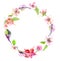 Watercolor apple flowers wreath