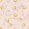 Watercolor apricot fruit isolated on beige background. Handwork exotic summer draw. Hello my style. Seamless pattern