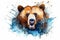 Watercolor Aquarelle Painting Bear Wildlife Art Illustration Generative AI