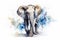 Watercolor Aquarelle Painting Elephant Majestic African Wildlife Art Scene Generative AI