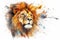 Watercolor Aquarelle Painting Lion Majestic Wildlife Art Illustration Generative AI