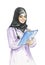 Watercolor arabian woman doctor